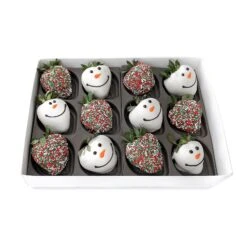 Festive Snowman Belgian Chocolate Covered Strawberries -Grocery Store 5th avenue case festive snowman belgian chocolate covered strawberries 34537482813640